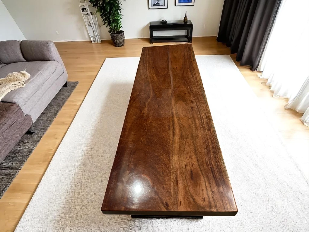 Custom Walnut Wood Console Table for Kitchen & Bar